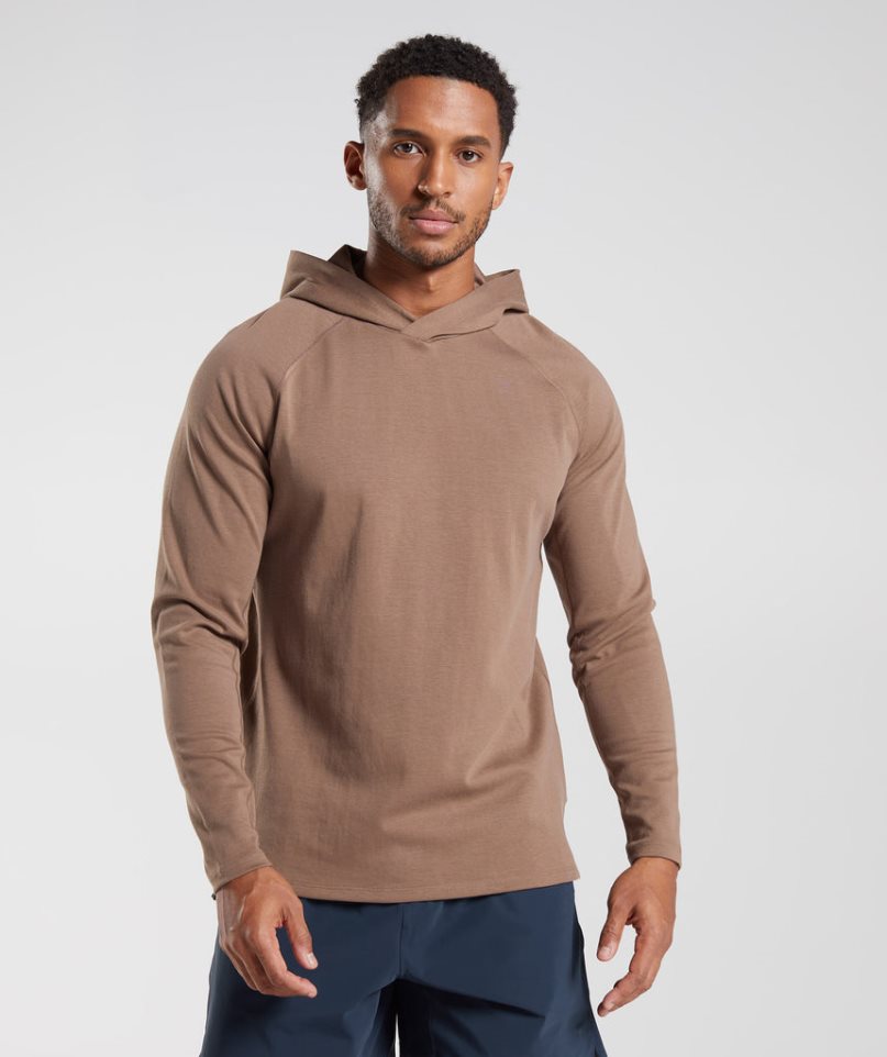 Men's Gymshark Studio Hoodie Brown | NZ 7VCNBW